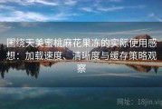围绕天美蜜桃麻花果冻的实际使用感想：加载速度、清晰度与缓存策略观察