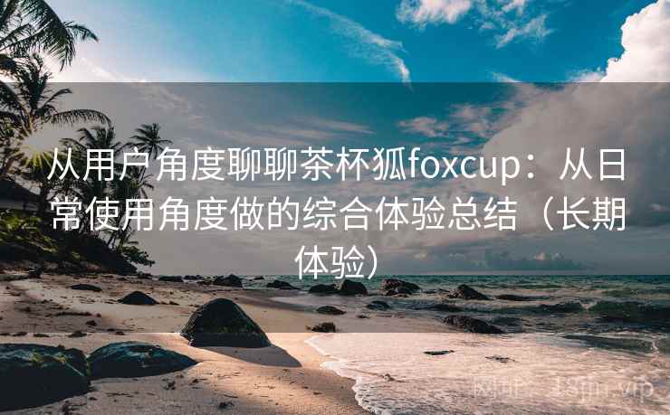 从用户角度聊聊茶杯狐foxcup：从日常使用角度做的综合体验总结（长期体验）