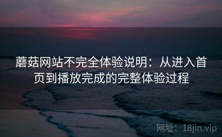 蘑菇网站不完全体验说明：从进入首页到播放完成的完整体验过程