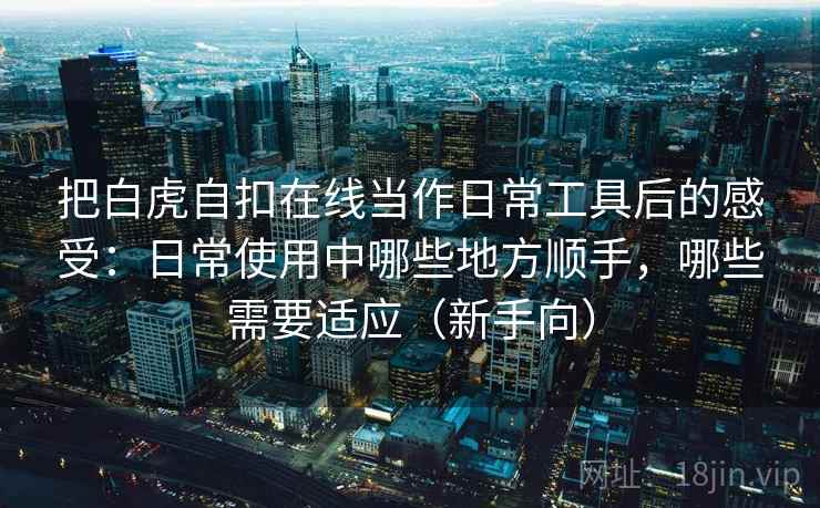 把白虎自扣在线当作日常工具后的感受:日常使用中哪些地方顺手,哪些需要适应(新手向) 把白虎自扣在线当作日常工具后的感受:日常使用中哪些地方顺手,哪些需要适应(新手向)